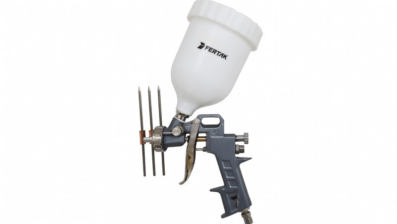 PISTOLA DE PINTURA 600ML 3 BICOS (TIPO GRAVIDADE) FERTAK