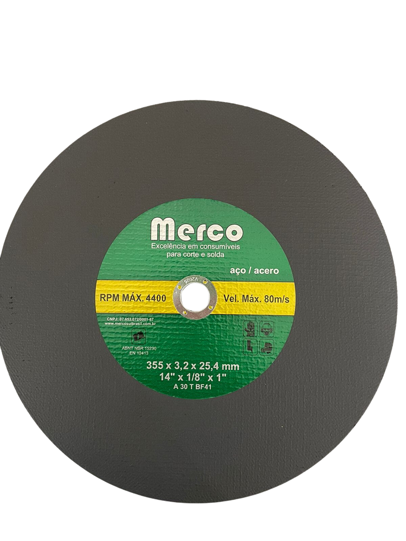 DISCO ABRASIVO DE CORTE 14 (14 X 3,2 X 25,4 MM ) MERCO