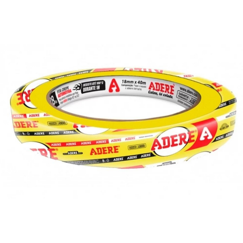 ADERE FITA CREPE AUTOMOTIVA AMARELA  A128RA/S 18MMX40M