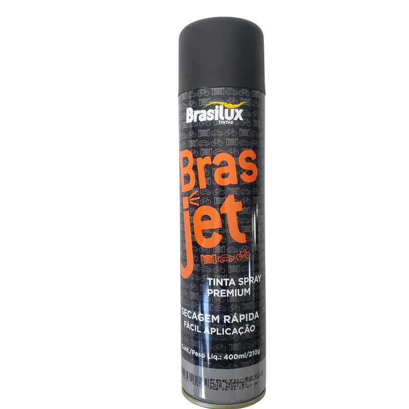 TINTA AEROSSOL BRASJET - PRETO FOSCO ALTA TEMP 400ML 400 ML