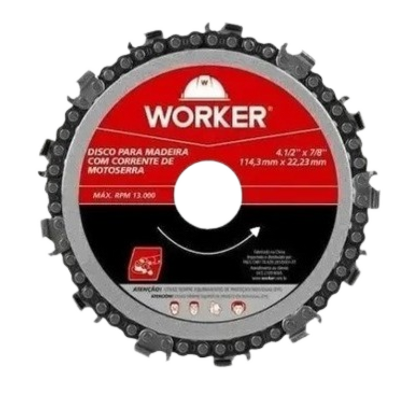 DISCO MADEIRA CORREN MOTOSERRA 4.1/2"X7/8 - WORKER