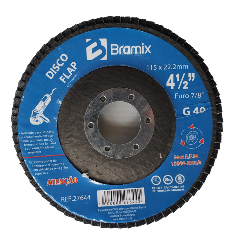 DISCO FLAP ZIRCONADO 4.1/2" (115) GR 80 -BRAMIX