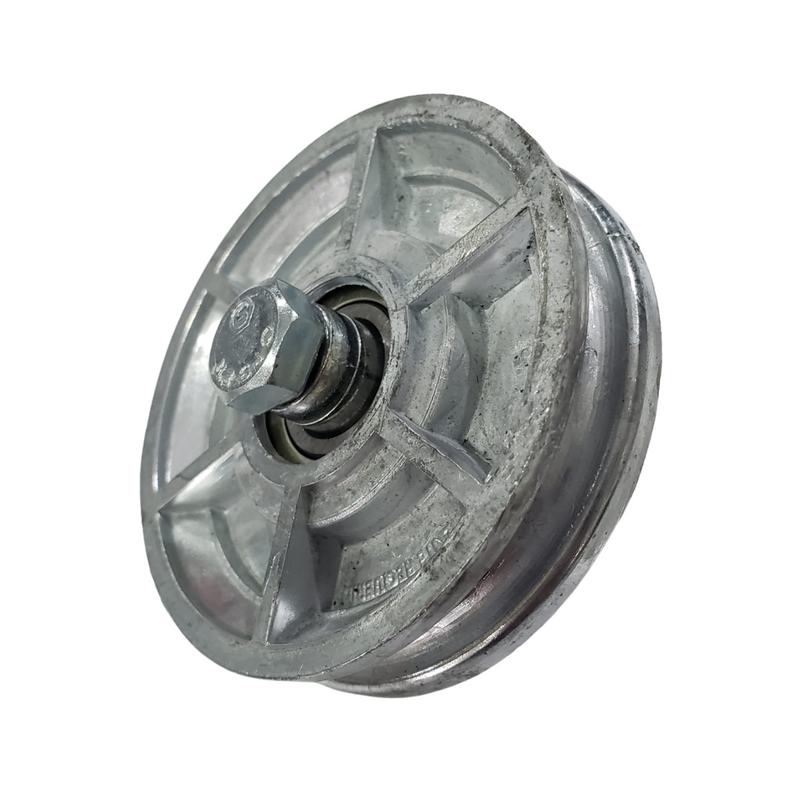 ROLDANA U 100MM" X 15MM C/ PARAFUSO 3/8" CABO (ZAMAC POLIDO)
