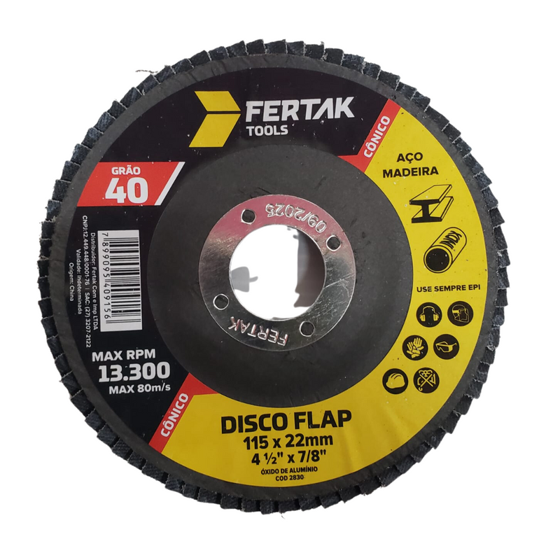 DISCO FLAP CON 4-1/2" - 115MM - GR# 60 FERTAK