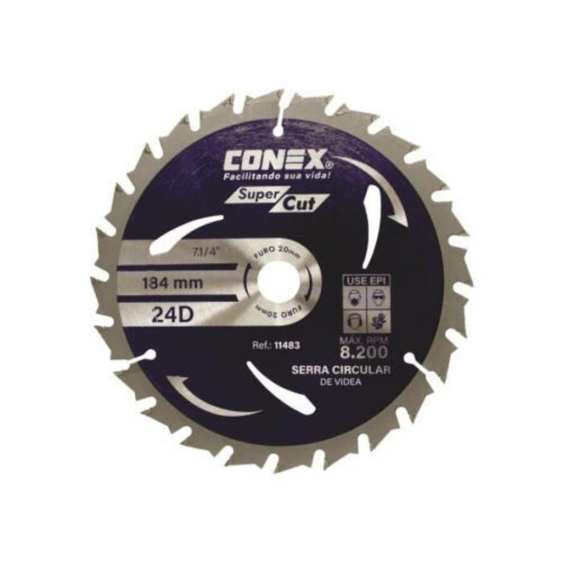 SERRA CIRCULAR VIDEA 184mm - 7.1 4 X 24D SUPERCUT CONEX