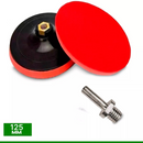 SUPORTE PARA DISCO DE LIXA COM VELCRO, ADAPTADOR ROSCA M14 PARA FURADEIRA, 125MM, 1PC // MTX