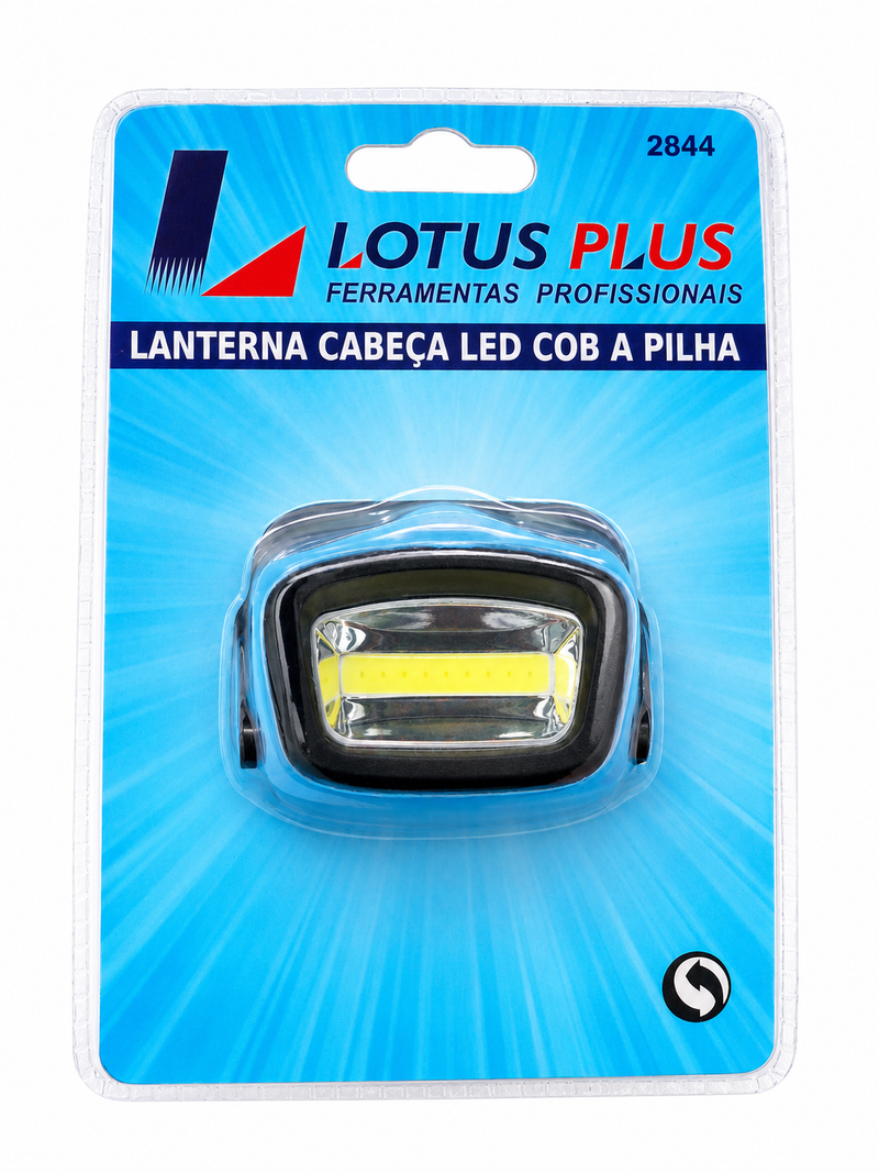 Lanterna Cabeça Led Cob a Pilha com 9 Ajustes Lotus