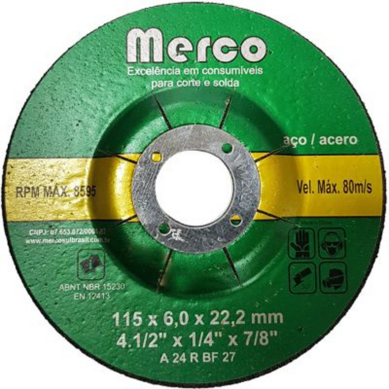 DISCO ABRASIVO DE DESBASTE 7 (180 X 6.0 X 22.2MM) MERCO