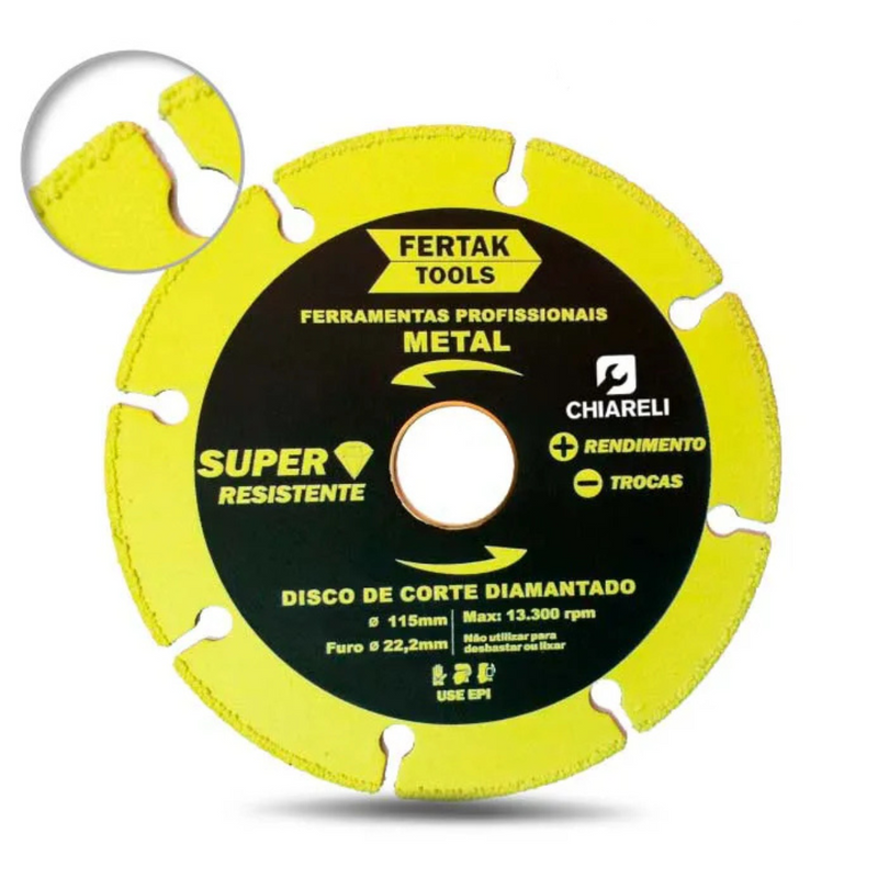 DISCO DE CORTE P/ MET +1000 - 115 X 22,2 FERTAK