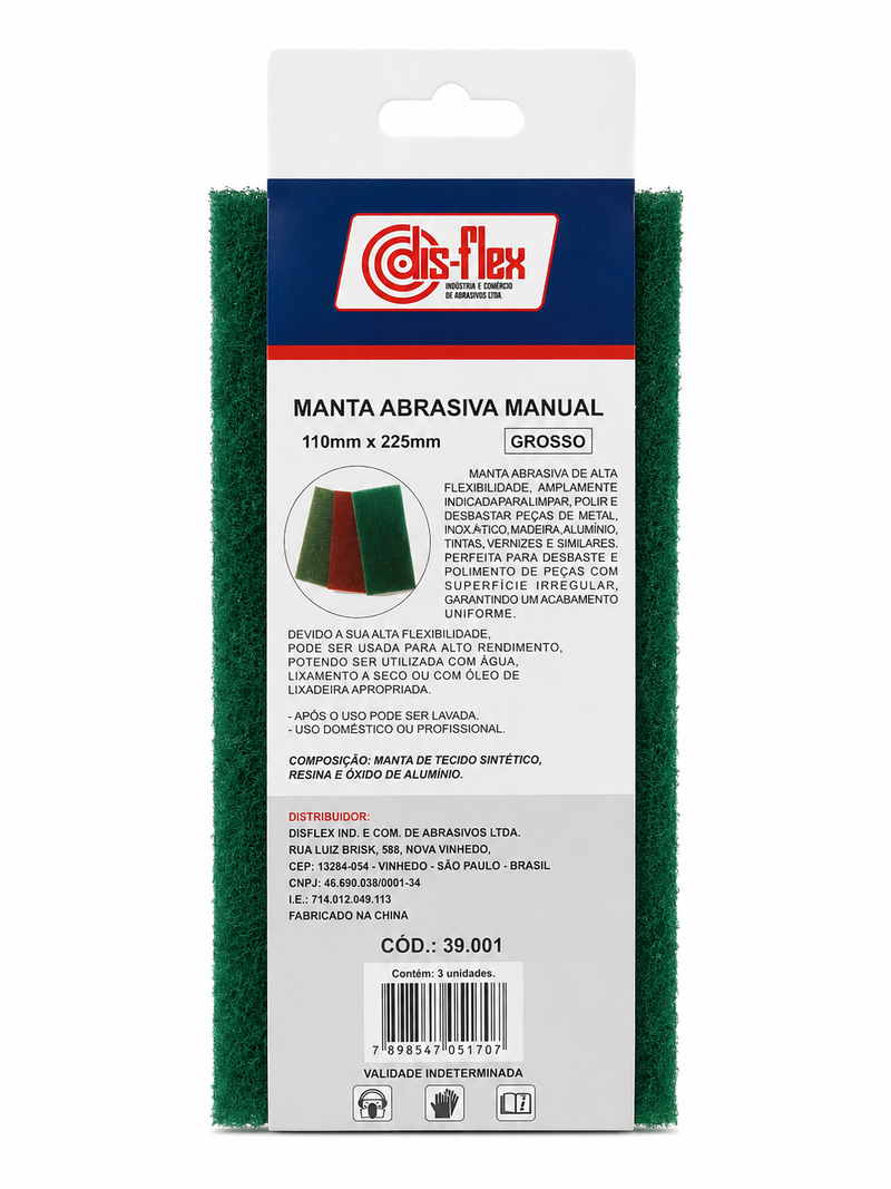 MANTA ABRASIVA 110X225MM GROSSA#240 VERDE CART.3PCS