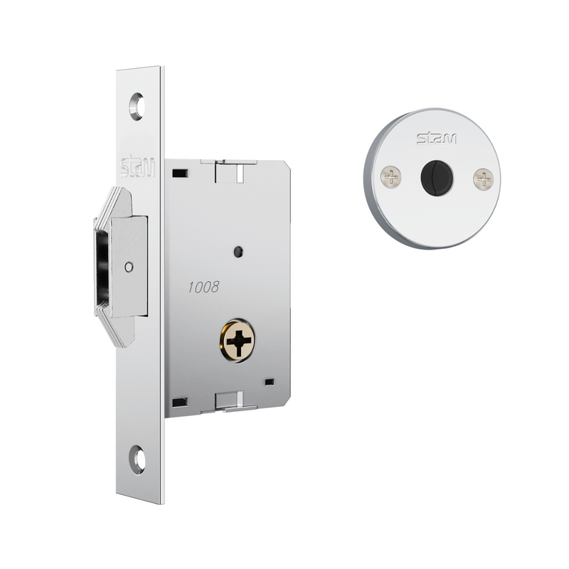 FECHADURA EXTERNA PORTA CORRER ROSETA QUAD. INOX 1008 - STAM