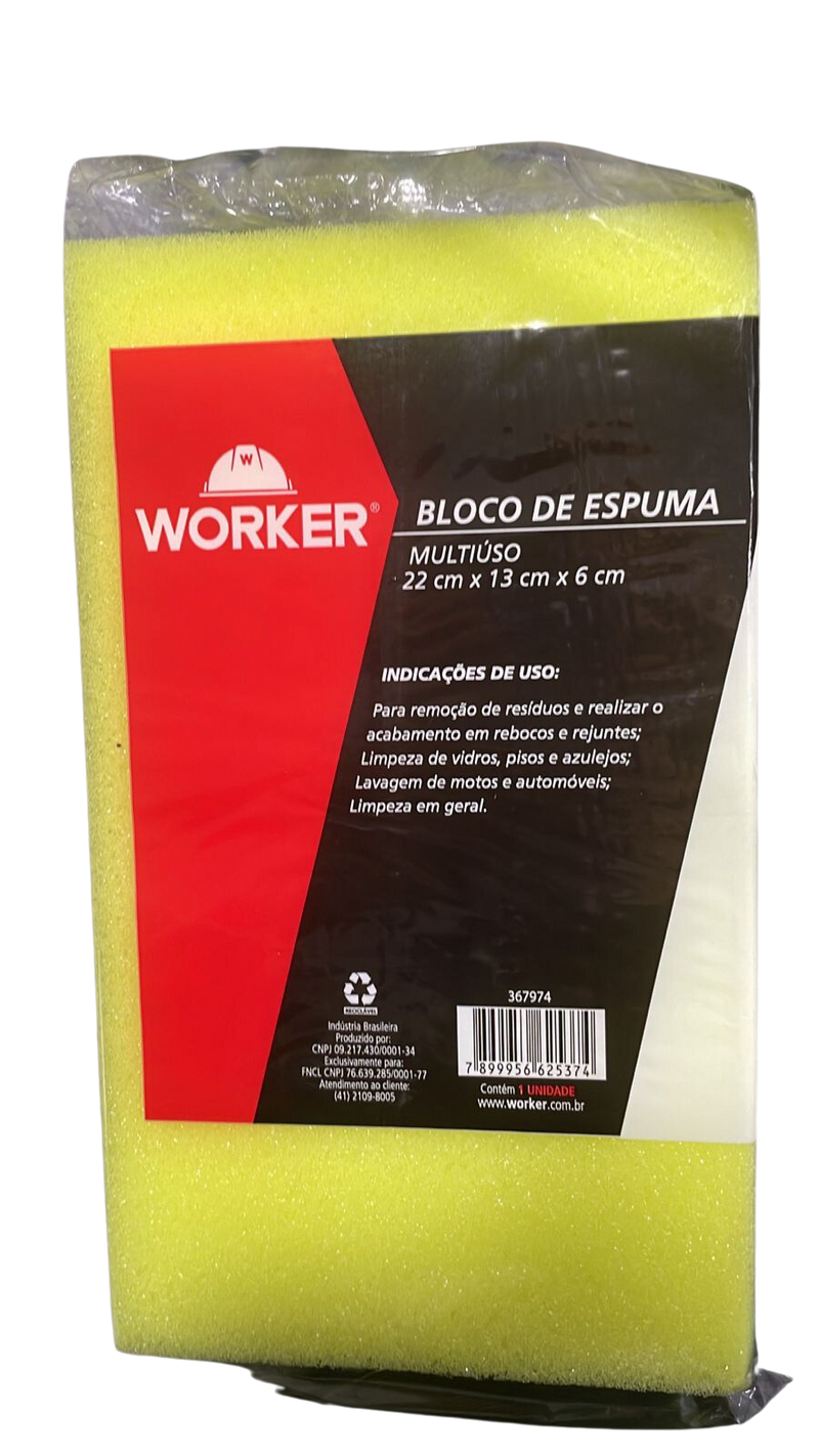 BLOCO ESPUMA 13X22X6 CM - WORKER