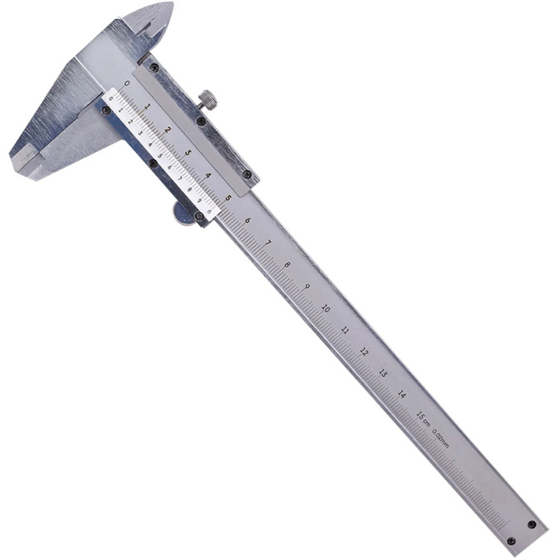 PAQUIMETRO UNIVERSAL METALICO, PASSO 02MM, MEDIDOR DE PROFUNDIDADE, 150MM, 1PC // MTX