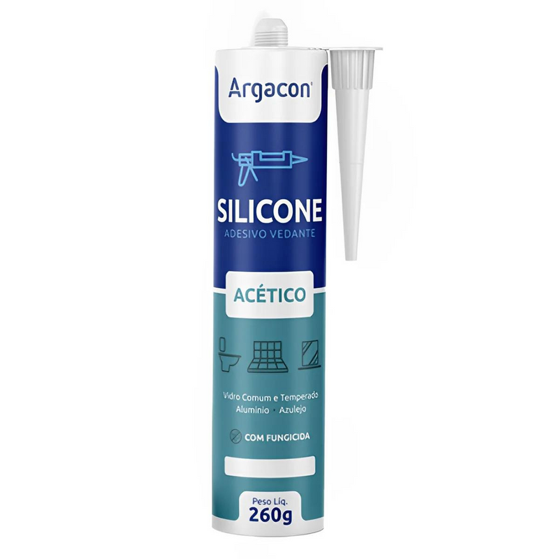 SILICONE ACETICO USO GERAL ARGACON INCOLOR 250GR