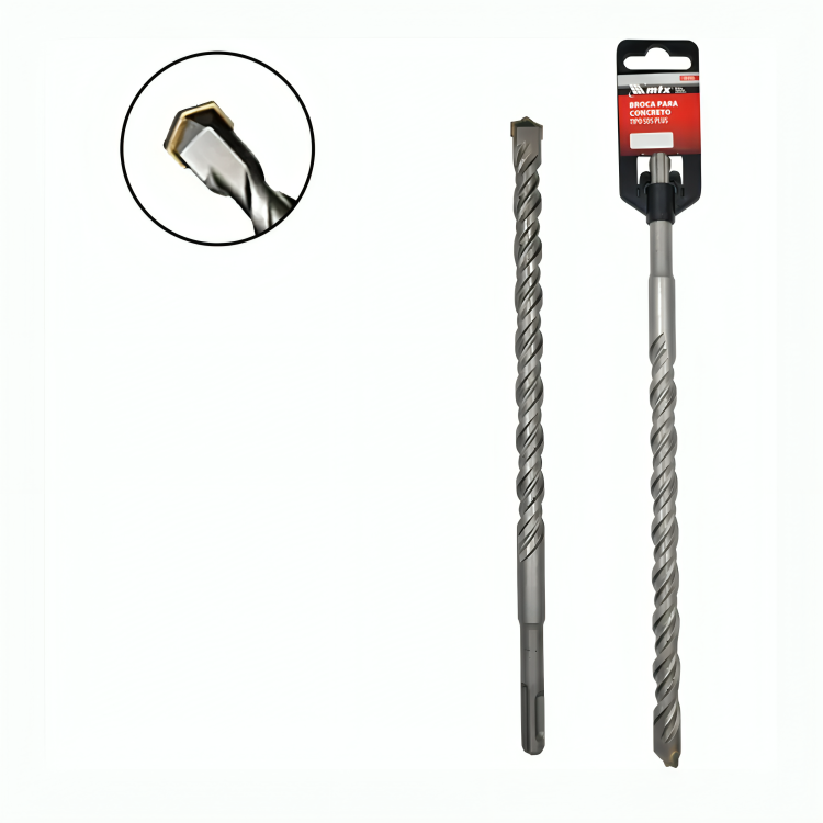 BROCA PARA CONCRETO, 10 X 210MM, ENCAIXE SDS PLUS, PONTA EM CRUZ, USO PROFISSIONAL, 1PC // MTX