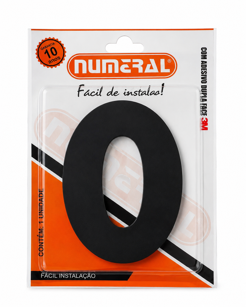 Número Residencial (0) 125mm Preto Acm