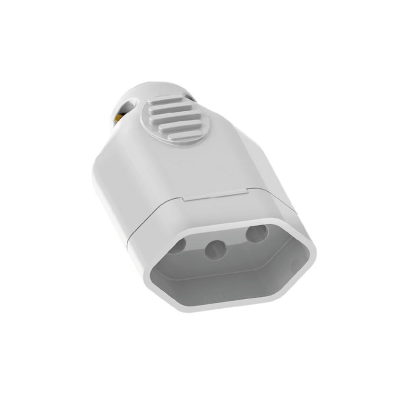 PLUGUE FEMEA BIPOLAR 2P+T BRANCO 20A 250V - ILUMI