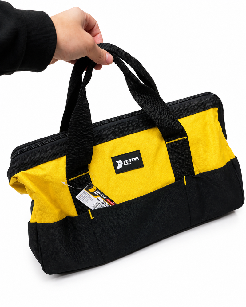 BOLSA DE LONA PARA FERRAMENTAS 39x20x29 cm PRETA E AMARELA