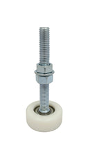 PINO GUIA DE NYLON 48MM X 18MM C/ EIXO ROSCADO 1/2" X 120MM C/ DUAS PORCAS (NYLON)