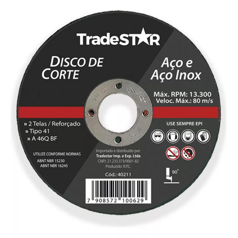 DISCO ABRASIVO DE CORTE 115X1.0MM TRADESTAR
