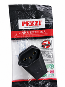 Plugue Fêmea 2P+T 10A 250V Preto-Pezzi