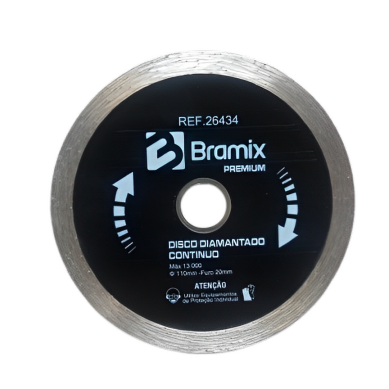 DISCO DIAMANTADO PREMIUM CONTINUO 110 X 20 - BRAMIX