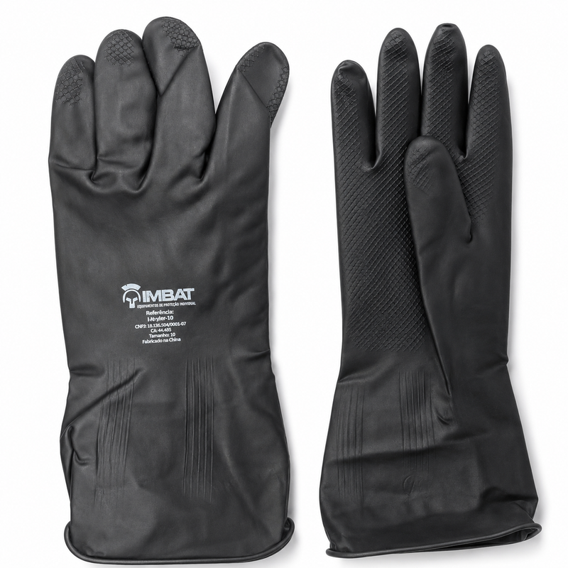 Luva de Segurança Imbatex Pro Látex Forrada Preta T. 10” GG