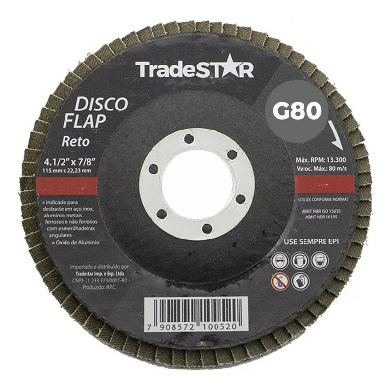 DISCO FLAP RETO 115MM G80 TRADESTAR