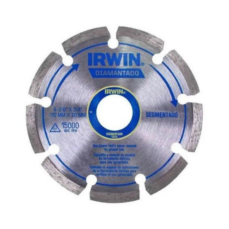 DISCO DIAMANTADO SEGMENTADO 110mm x 20mm IRWIN