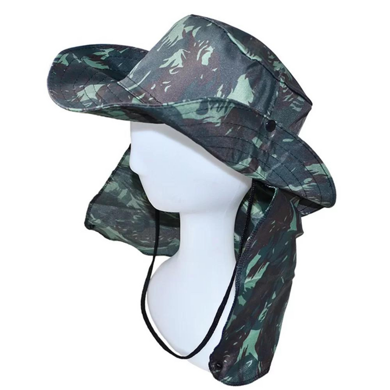 CHAPEU DE POLIESTER PESCARIA CAMUFLADO C/ PROTETOR - GLX