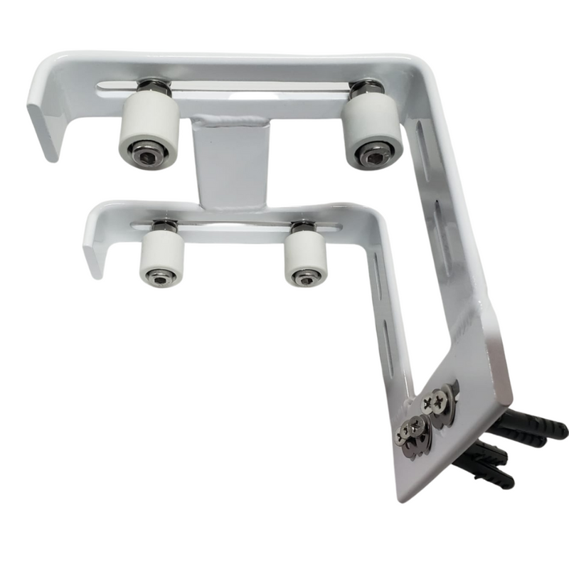 GUIA SUPERIOR DE PORTAO DUPLO ALUMINIO 4 ROLETES BRANCO