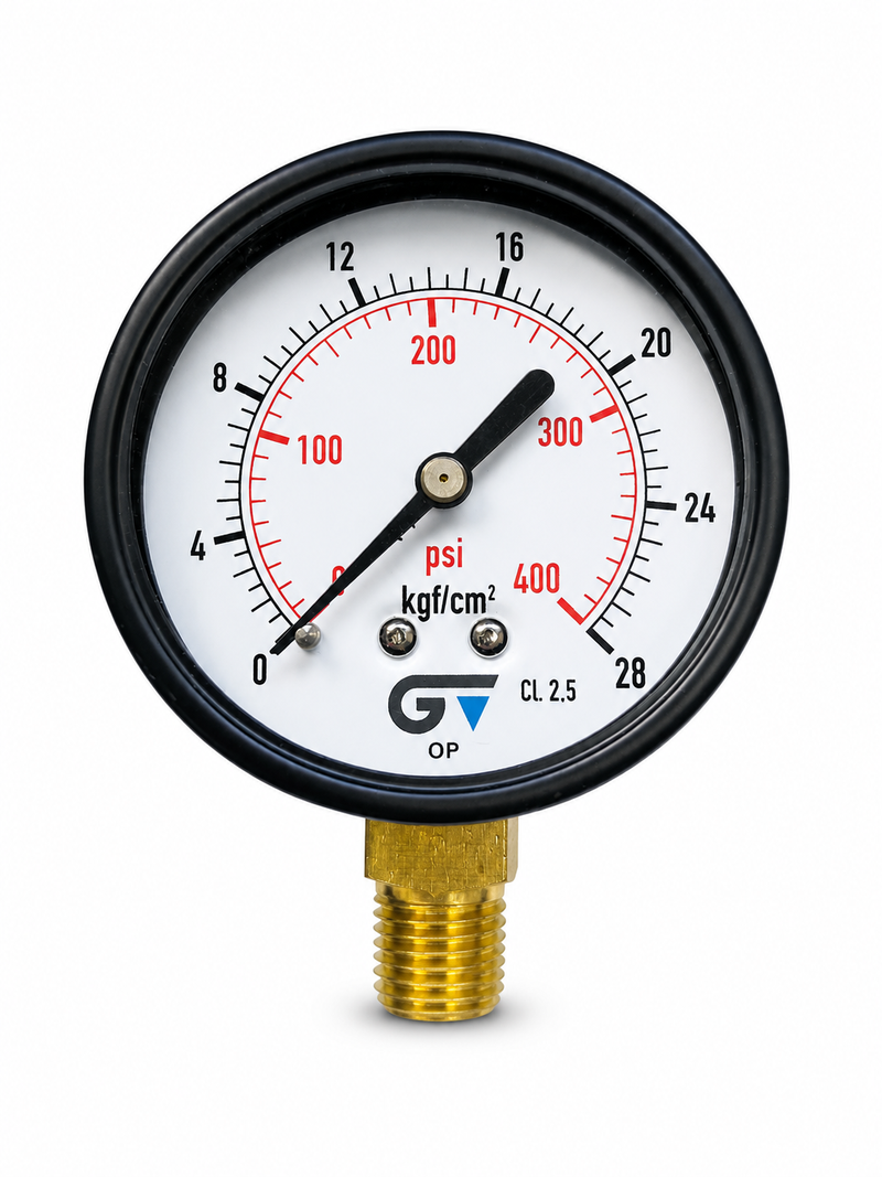 Manômetro Carbono Genebre 1/4 Npt 0-400 Psi ø63mm