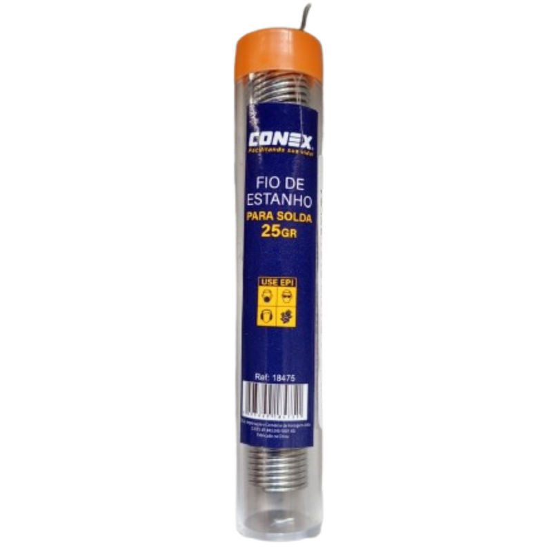 ESTANHO EM FIO PARA SOLDA 1,0MM TUBO 25G CONEX