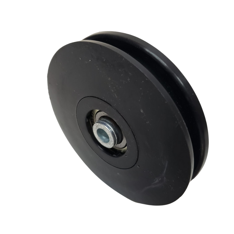ROLDANA 4" X 20MM CAVA U PARA ACADEMIA ROLAMENTO 6203ZZ EIXO FURADO 17MM X 40MM C/ PARAFUSO 3/8" (PR