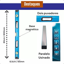 NIVEL ALU., MAGNETICO, 3 BOLHAS, ENCAIXE 1/2POL, 800MM GROSS