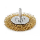 JOGO DE ESCOVA LATONADA, 1 PLANA 100MM, 1 TIPO COPO 75MM, COM HASTE, 2PCS // MTX